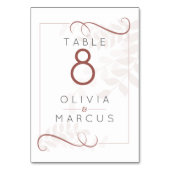 モカ淡い色のーの葉とスパイスブラウンのアクセント テーブルナンバー (裏面)