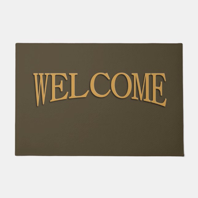 モカ無地のブラウン ドアマット (正面)