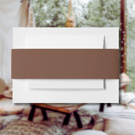 モカ無地の茶色 |クラシック |エレガント | 招待状ベリーバンド