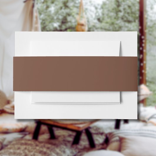 モカ無地の茶色 |クラシック |エレガント | 招待状ベリーバンド