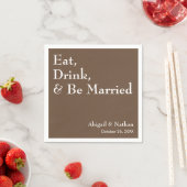 モカ色のミニマリスト結婚式 スタンダードカクテルナプキン (インサイチュ)