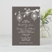 モカ色の発光ペーパーランタン ウェディング招待状 招待状 (スタンド正面)