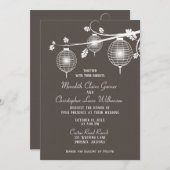 モカ色の発光ペーパーランタン ウェディング招待状 招待状 (正面/裏面)