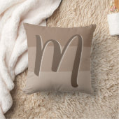 モカ色ブロックモノグラム クッション (ブランケット)