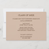 モカ色 卒業おめでとう 卒業式 風船 招待状 (裏面)