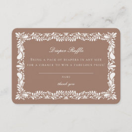 モカ茶タラベラタイルおむつラッフルインサート エンクロージャーカード