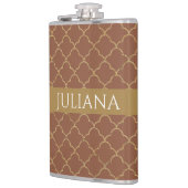 モカ金ゴールドクローバー パーソナライズされた フラスク (左)