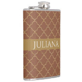 モカ金ゴールドクローバー パーソナライズされた フラスク (右)