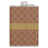 モカ金ゴールドクローバー パーソナライズされた フラスク (裏面)