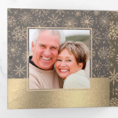 モカ金ゴールドホリデ数々のーフォトトリフォールドカード 三つ折り案内状 (内部最初)