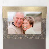 モカ金ゴールドホリデ数々のーフォトトリフォールドカード 三つ折り案内状 (内部最初)