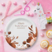 モカ開花水彩カスタムブライダルシャワー ペーパープレート (パーティー)
