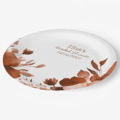 モカ開花水彩カスタムブライダルシャワー ペーパープレート (アングル)