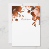 モカ開花水彩ブライダルシャワーカスタム サンキューカード (正面)