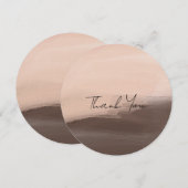 モカ ウォーターカラー アブストラクト サンキューカード (正面/裏面)