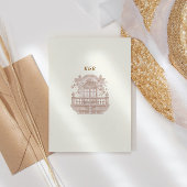 モカ シノワズリー ヴィンテージ フラワーズ ウェディング 招待状