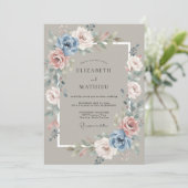 モカ セレネ ヴィンテージ ローズ ウェディング 招待状 (スタンド正面)