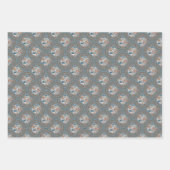 モカ&ティール(緑がかった色)抽象芸術アクセントマンダラオージーホタテ ラッピングペーパーシート (正面)