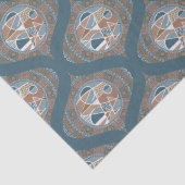 モカ&ティール(緑がかった色)抽象芸術アクセントマンダラレトロオギー 薄葉紙 (詳細)