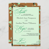 モカ＆ミント フェイス ホープ ラブ ウェディング 招待状 (正面/裏面)