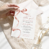 モカ リボン スウィート リトル ガール ベビーシャワー 招待状