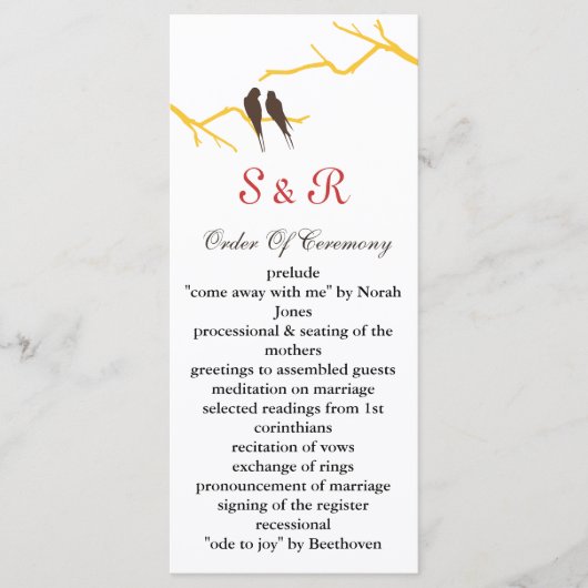 モカ・ロベバード結婚式 プログラム (正面)