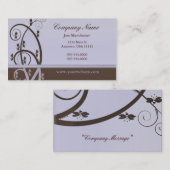 モカ・薄紫つる植物名刺 名刺 (正面/裏面)