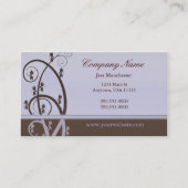 モカ・薄紫つる植物名刺 名刺 (正面)