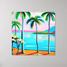 モクアウア（ヤギ島）ビューオアフ美術 キャンバスプリント