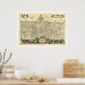 モクソンのカナンの地図と約束の地1680 ポスター (キッチン)