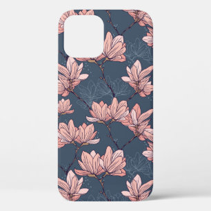 モクノキの花が美しく継ぎ目のない模様 iPhone 12ケース