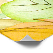 モクノキの花の水彩継ぎ目無し模様 ポスター (角)