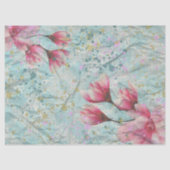 モクモクした切り離しヴィンテージ上のマグノリア花 薄葉紙 (正面)