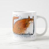 モクモクした尾の奇妙なオレンジ色の猫 ジャンボコーヒーマグカップ (右)