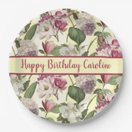 モクレンとアジサイの花サザンソウ ペーパープレート