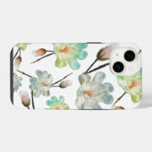 モクレンの模様 iPhoneケース iPhone 14ケース (裏面横)