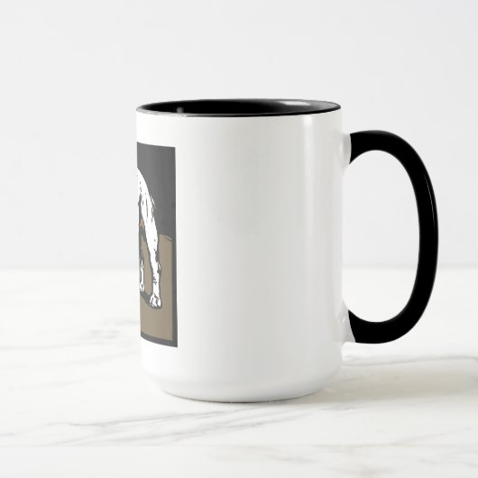 モグビクトリアンにウッドカットのブルドッグ マグカップ (右)