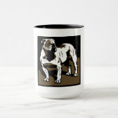 モグビクトリアンにウッドカットのブルドッグ マグカップ (中央)