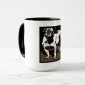 モグビクトリアンにウッドカットのブルドッグ マグカップ (正面左)