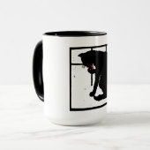 モグビクトリアンに乗ったウッドカットの子ネコ マグカップ (正面左)