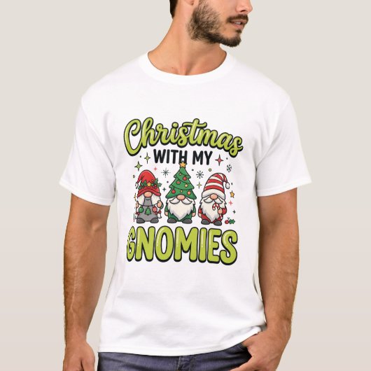 モグミーと過ごすクリスマス グノームデザイン Tシャツ (正面)