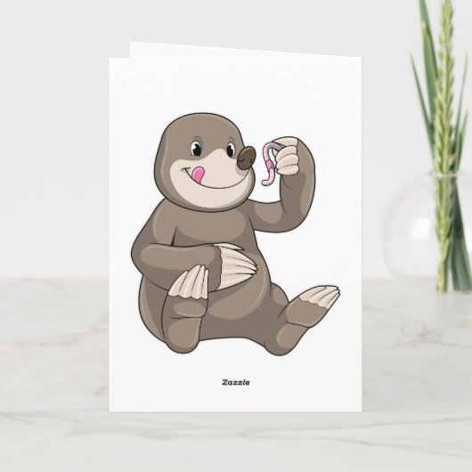 モグラとミミズ カード (裏面)