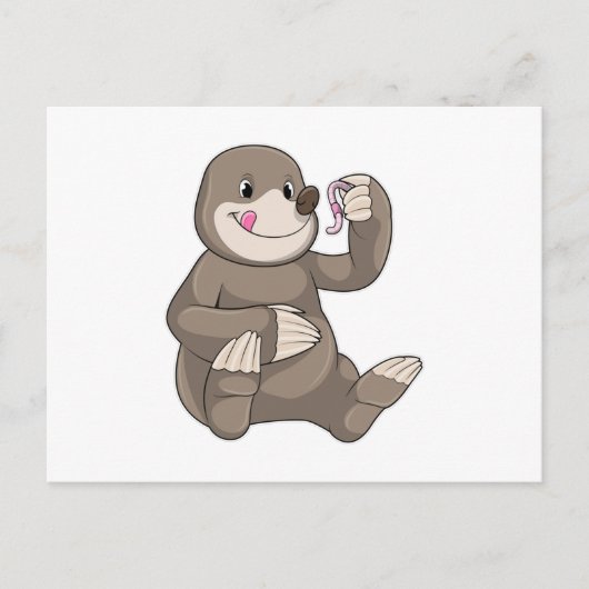 モグラとミミズ ポストカード (正面)