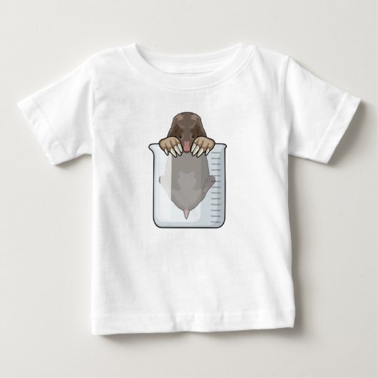 モグラと計量カップ ベビーTシャツ (正面)
