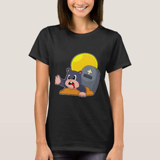 モグラのハロウィン墓 Tシャツ (正面)