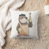 モグラのペイ絵を描ター クッション (ブランケット)