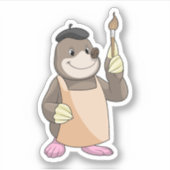 モグラのペイ絵を描ター シール (正面)
