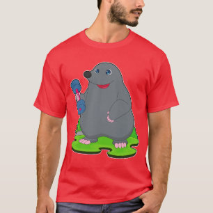 モグラのボディビルダー ダンベル ボディビル Tシャツ