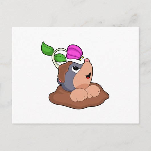 モグラの地中花 ポストカード (正面)