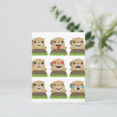 モグラの絵文字 ポストカード (スタンド正面)